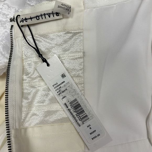 Alice + Olivia Lavera Jumpsuit in Off White US 6 $495 - Picture 7 of 7